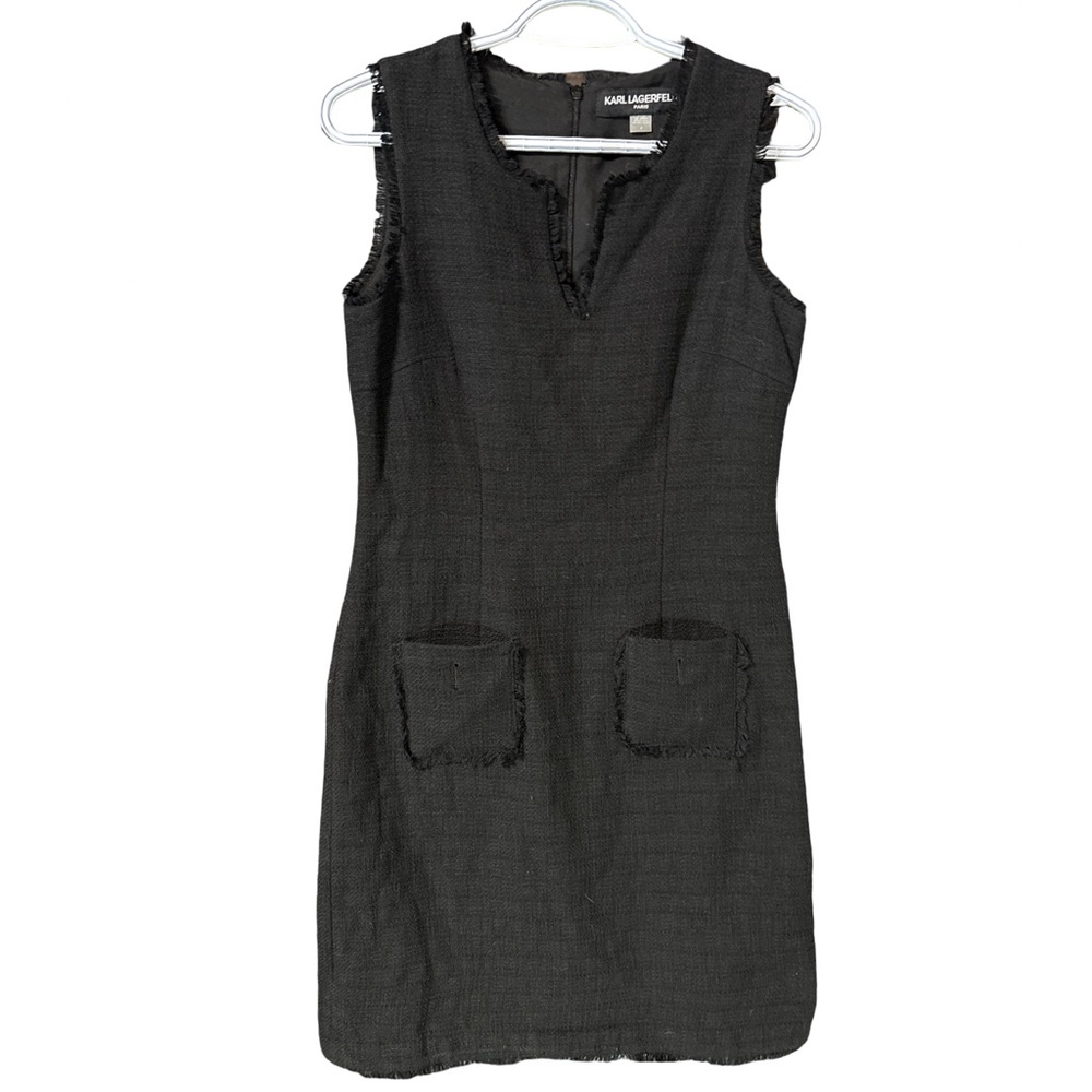 Karl Lagerfeld Textured Black Mini Dress